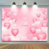 Aperturee - Dreamlike Pink White Hearts Valentines Day Backdrop
